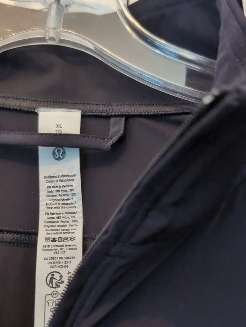 lululemon athletica Black Full-Zip Utility Jacket nwot XL - Picture 2 of 3